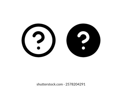 Minimalist Question Mark Icon Set in Black Vector