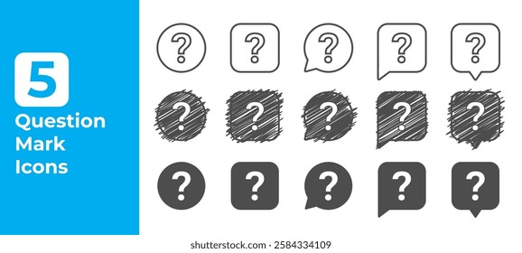 Minimalist Question Mark Icons Set Collection