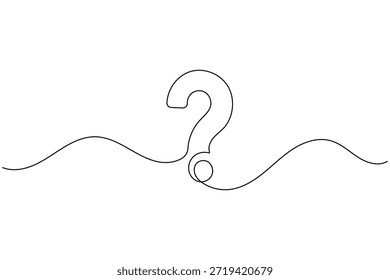 Minimalist question mark symbol drawn with a single continuous line