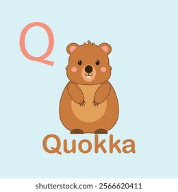 Minimalist Quokka Illustration for Kids Alphabet