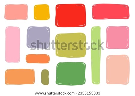 Minimalist quote poster set. Hand drawn Quote color frames blank template collection. Isolated text box. Empty speech bubbles set. Stock vector illustration on white background.