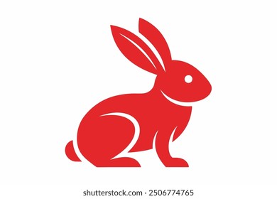 Minimalist Rabbit Icon Vector Design - White Background, Vector Illustration, Logo Icon, Cartoon Clipart
