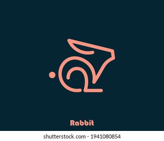 ilustración vectorial del concepto de logotipo de conejo minimalista, conejo de mascota de iconos