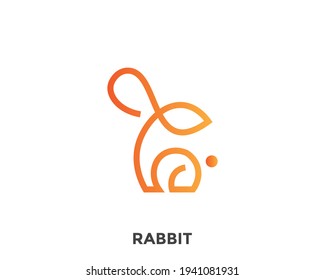 concepto de logotipo de conejo minimalista ilustración vectorial, conejo de mascota de icono simple