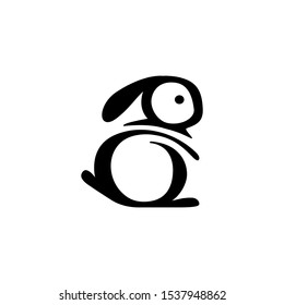 minimalist rabbit logo design concept