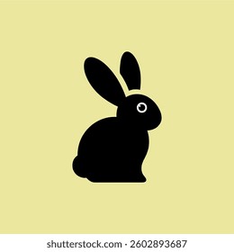 Minimalist Rabbit Silhouette Vector - Cute Bunny Logo
