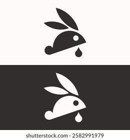 Minimalist rabit logo vector design