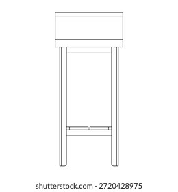 Armário de rack minimalista com estrutura limpa e proporções modernas, adequado para soluções de armazenamento, conceitos de design de interiores, catálogos de móveis e visualização arquitetônica.