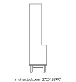Mueble de rack minimalista con estructura limpia y proporciones modernas, adecuado para soluciones de almacenamiento, conceptos de diseño de interiores, catálogos de muebles y visualización arquitectónica