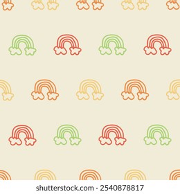 Minimalist Rainbow Pattern on Cream Background