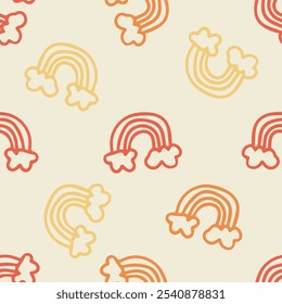 Minimalist Rainbow Pattern on Cream Background