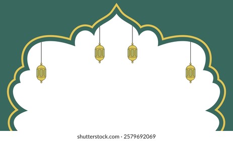 Minimalist Ramadan Background with Lanterns