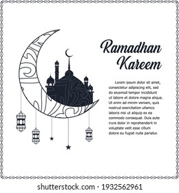 Minimalist ramadan kareem greetings card