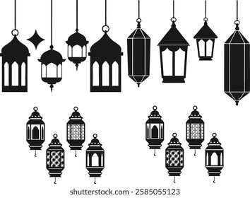 Minimalist Ramadan Lanterns Vector Illustration