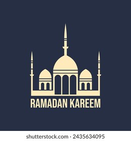 minimalist ramadan mosque islamic logo icon background concept vector design