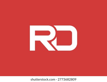 Minimalist RD Letter Logo Monogram. Modern geometric logo combining two letter