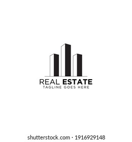 Minimalist Real Estate Building Logo Template Stock Vector (royalty 