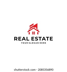 minimalist REAL ESTATE building roof Logo design