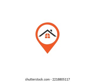 Minimalist Real Estate Home Agency Logo Icon Design With Location Symbol  Vector Templates.