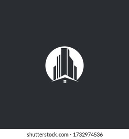 Minimalist real estate, house, business logo design template, house, building logo design template.