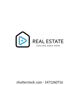 Minimalist real estate, house, bussines logo design template. Vector