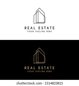 Minimalist real estate logo design vector template