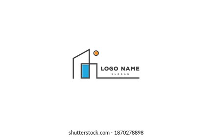 Minimalist real estate logo design. Construction Architecture Building symbol vector logo design .mortgage logo design.