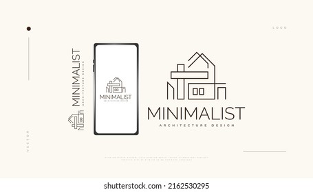 Minimalist Real Estate Logo Design with Line Style. Modern and Minimalist House Logo for Architecture or Construction Business Brand Identity