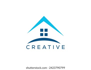 Minimalist real estate logo design vector template. Home property logo