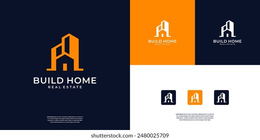 Minimalist real estate logo design inspiration.