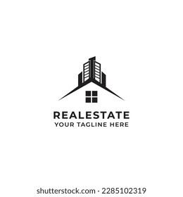 Minimalist real estate logo|  home real estate logo design | Flat Vector Logo Design Template Element for Realestate Construction Architecture Building Logos.