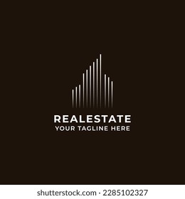 Minimalist real estate logo| Modern home real estate logo design | Flat Vector Logo Design Template Element for Realestate Construction Architecture Building Logos. collection of building architecture