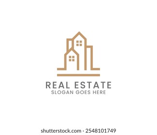 minimalist real estate logo vector template