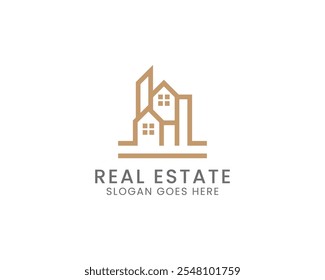 minimalist real estate logo vector template
