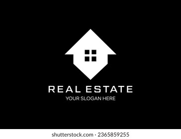 minimalist real estate vector logo design