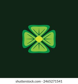 Minimalist rectangular irish clover great for lucky leprechaun event