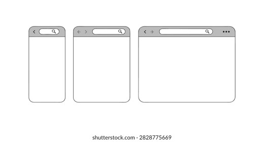 Minimalist rectangular user interface navigation button set with interface navigation minimalist rectangle webdesign template component