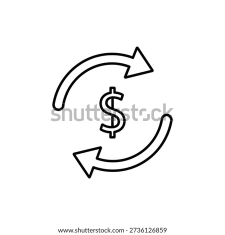 Minimalist recurring payment line icon representing subscriptions, automatic billing, and financial transactions for business and fintech projects.