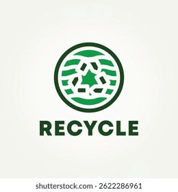 Diseño minimalista de la Ilustración vectorial del logotipo del icono del reciclaje