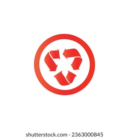 minimalist recycle logo line art symbol thin gradient lines eps.10
