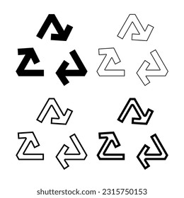Minimalist recycle or repeat symbol.