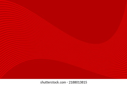 Minimalist red background with curved lines and with some copy space area