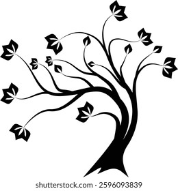 Minimalist red and black combination tree logo, futuristic touch geometric elements, suitable for brands that focus on green technology, or the environment. Available in high quality vector format