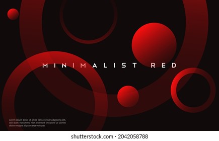 Minimalist Red to black premium abstract background with luxury dark geometric elements. Exclusive wallpaper design for poster, brochure, presentation, website etc. - Vector EPS