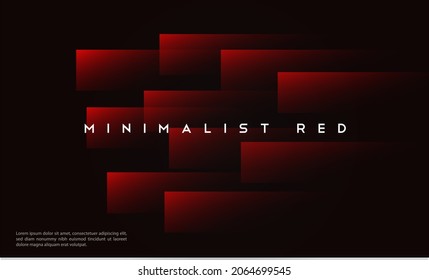 Minimalist Red to the black premium abstract background with luxury dark geometric elements. Exclusive wallpaper design for poster, brochure, presentation, website, etc. - Vector EPS