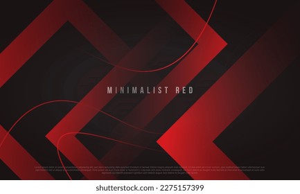 Minimalist Red to black premium abstract background with luxury dark geometric elements. Exclusive wallpaper design for poster, brochure, presentation, website etc. - Vector EPS