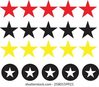 Minimalist Red, Black, Yellow, and White Star Design