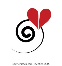 Coração partido vermelho minimalista em metade no fundo preto para a tristeza Divorce e design de conceito de dor emocional