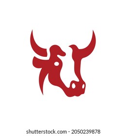 Minimalist Red Bull Logo, suitable for many elegant business orientation.