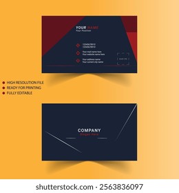 Minimalist red business card design